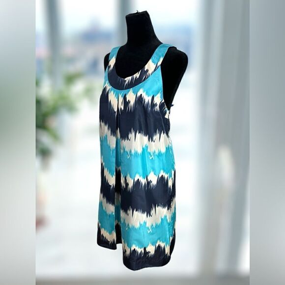 NWT CLUB MONACO 100% Silk Retro Shift Midi Dress Size 8 - Picture 6 of 13